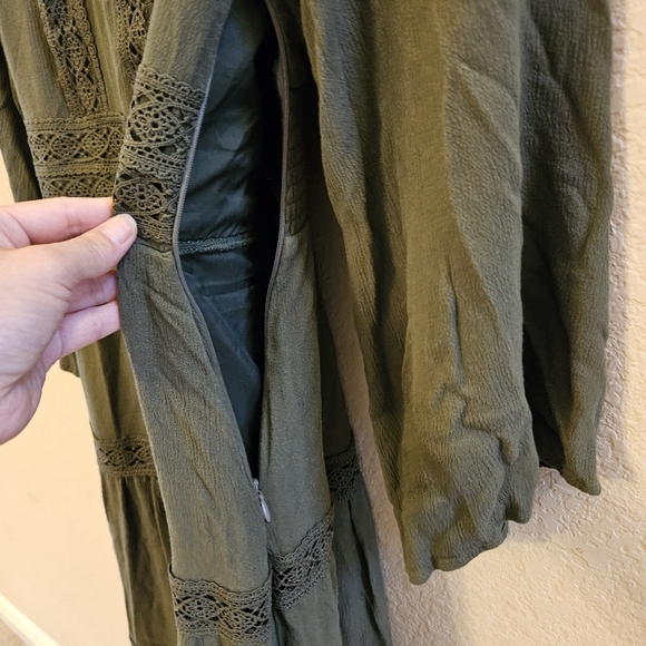 SCARLET DARKNESS Women's Forest Green Embroidered Renaissance Dress Small - Picture 8 of 15